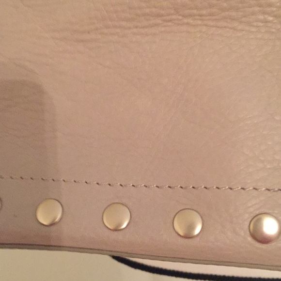 Price Drop! Levity Beige Leather Crossbody Tote Golden Studs - Picture 3 of 7